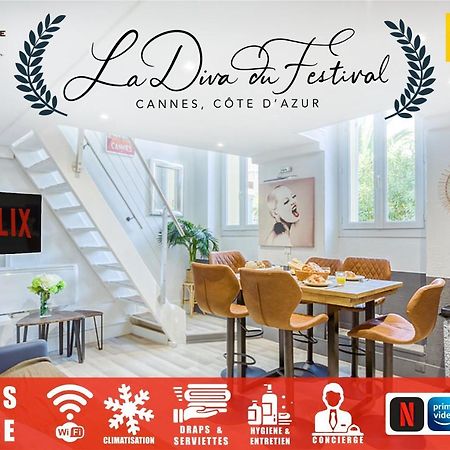 La Diva Du Festival - 10 Mn A Pied Palais & Plages - Cosy & Calme - Clim - Wifi Cannes Eksteriør billede